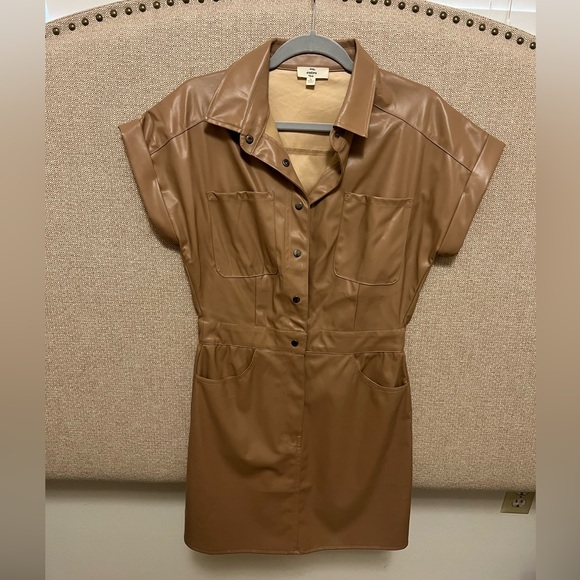 entro Dresses & Skirts - Tan/Camel colored faux leather Entro dress. Size Medium